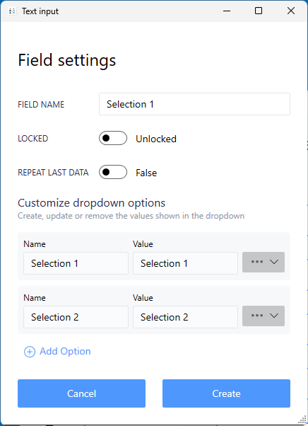 Numeric Field Settings