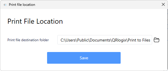 Print to File Selection